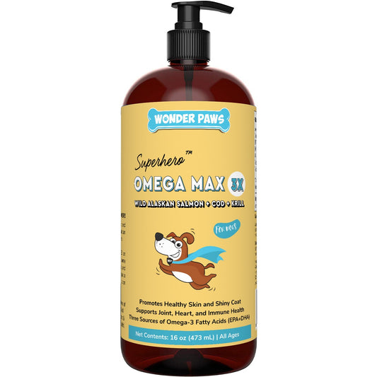 Wonder Paws Fish Oil for Dogs - Omega 3 for Dogs from Alaskan Salmon, Cod & Kril