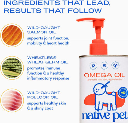 Omega 3 Fish Oil for Dogs & Cats - Promotes Healthy Skin, Shiny Coat, & Strong Joints - Made with Wild Alaskan Salmon Oil for Dogs – Tasty, Fast-Absorbing Omega 3 6 9 Liquid Supplement- 8Oz